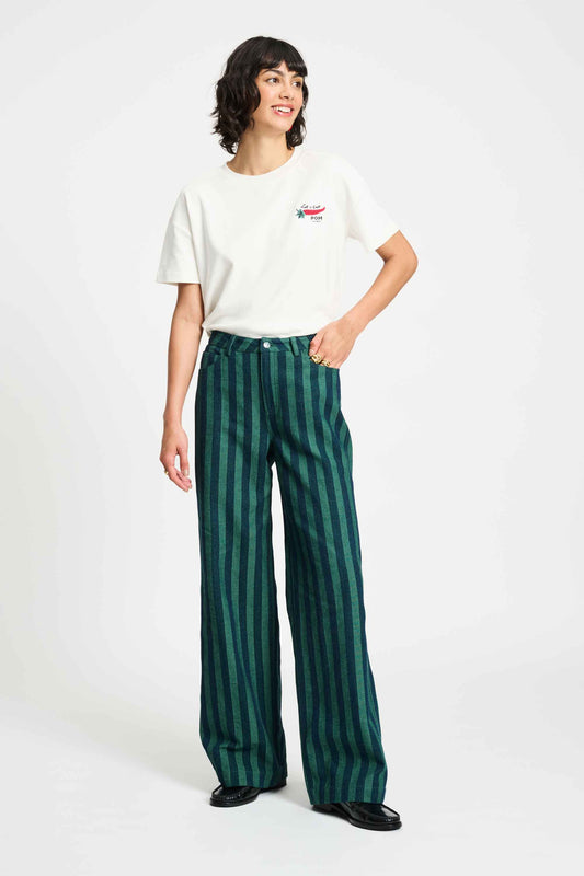 POM Amsterdam Jeans Green / 34 JEANS - Denim Striped