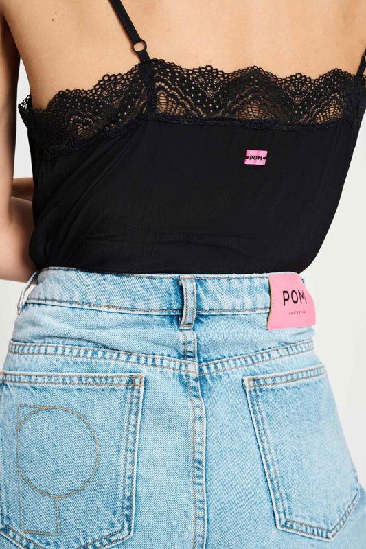 POM Amsterdam Jeans JEANS - Baggy Wideleg Mid Blue