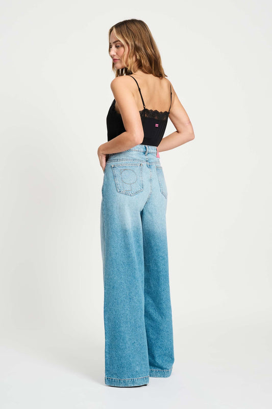 POM Amsterdam Jeans JEANS - Baggy Wideleg Mid Blue