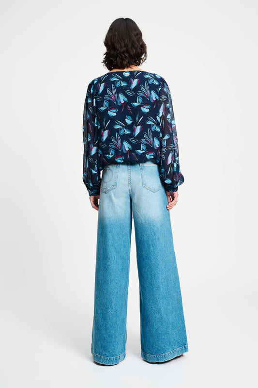 POM Amsterdam Jeans JEANS - Baggy Wideleg Mid Blue