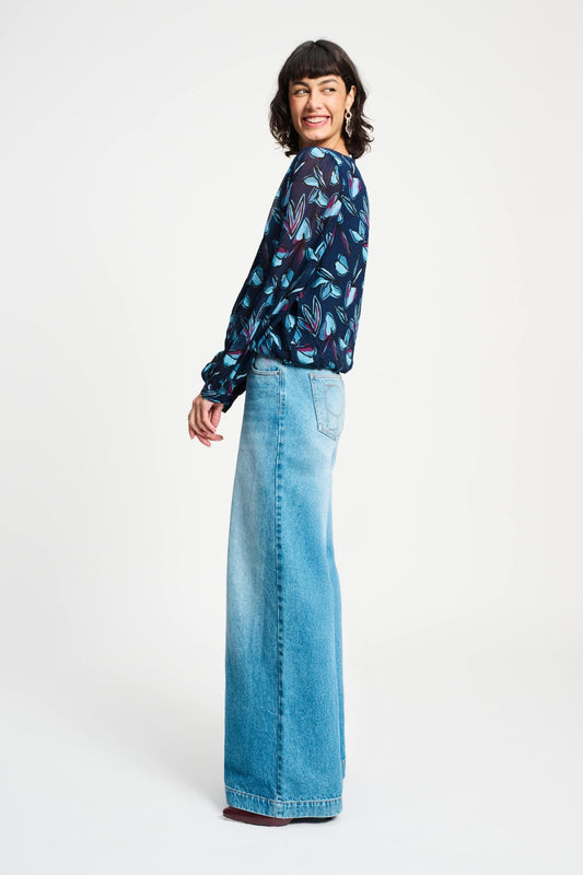 POM Amsterdam Jeans JEANS - Baggy Wideleg Mid Blue