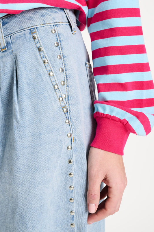 POM Amsterdam Jeans JEANS - Denim Mid Blue Studs