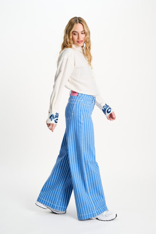 POM Amsterdam Jeans JEANS - Denim Stripes Blue
