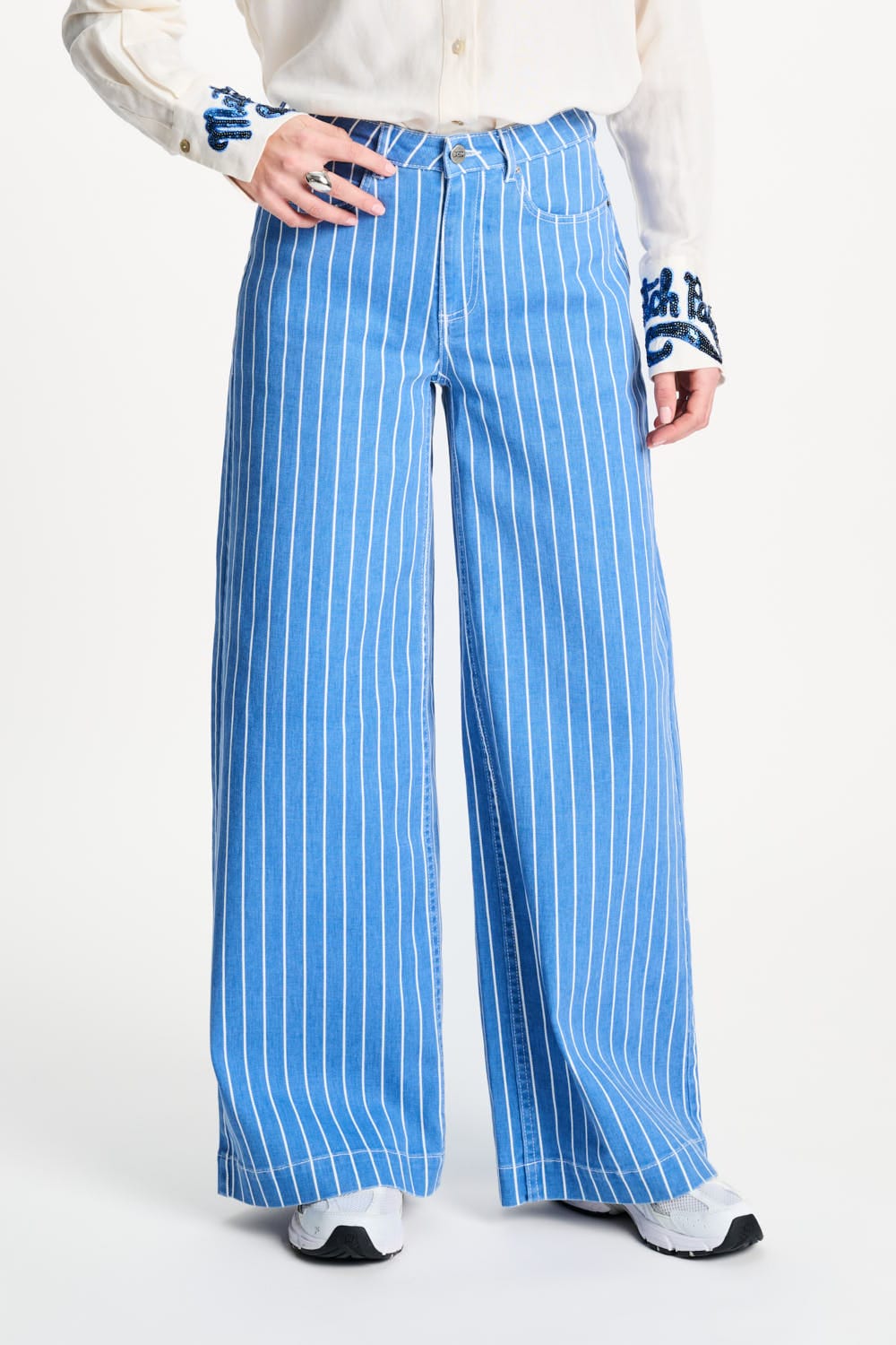 POM Amsterdam Jeans JEANS - Denim Stripes Blue