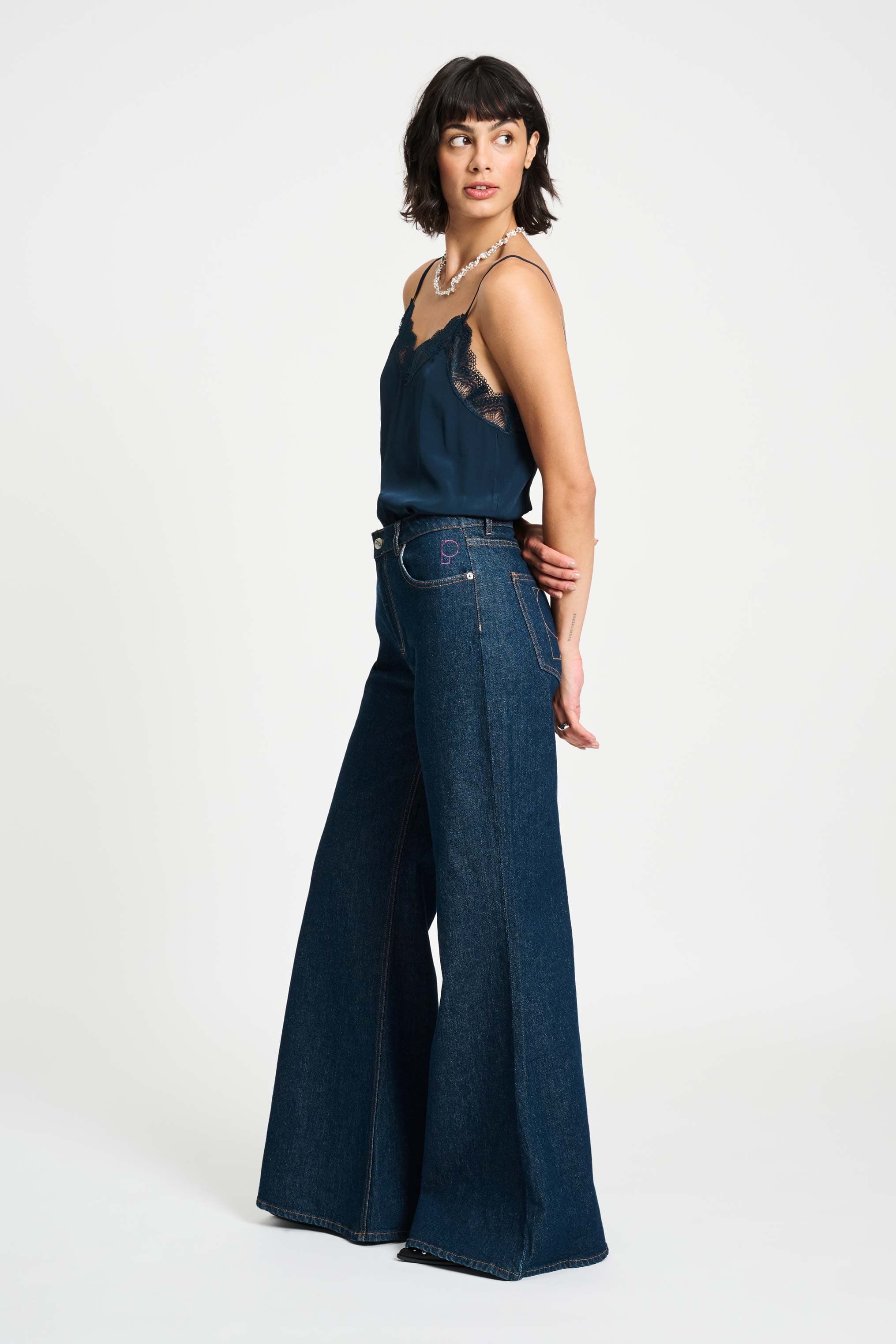 POM Amsterdam Jeans JEANS - Flare Dark Blue