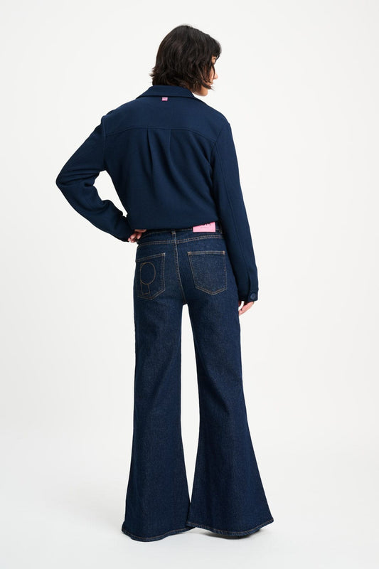 POM Amsterdam Jeans JEANS - Flare Dark Blue