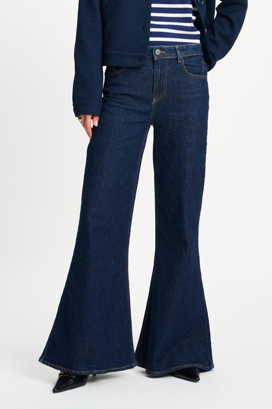 POM Amsterdam Jeans JEANS - Flare Dark Blue