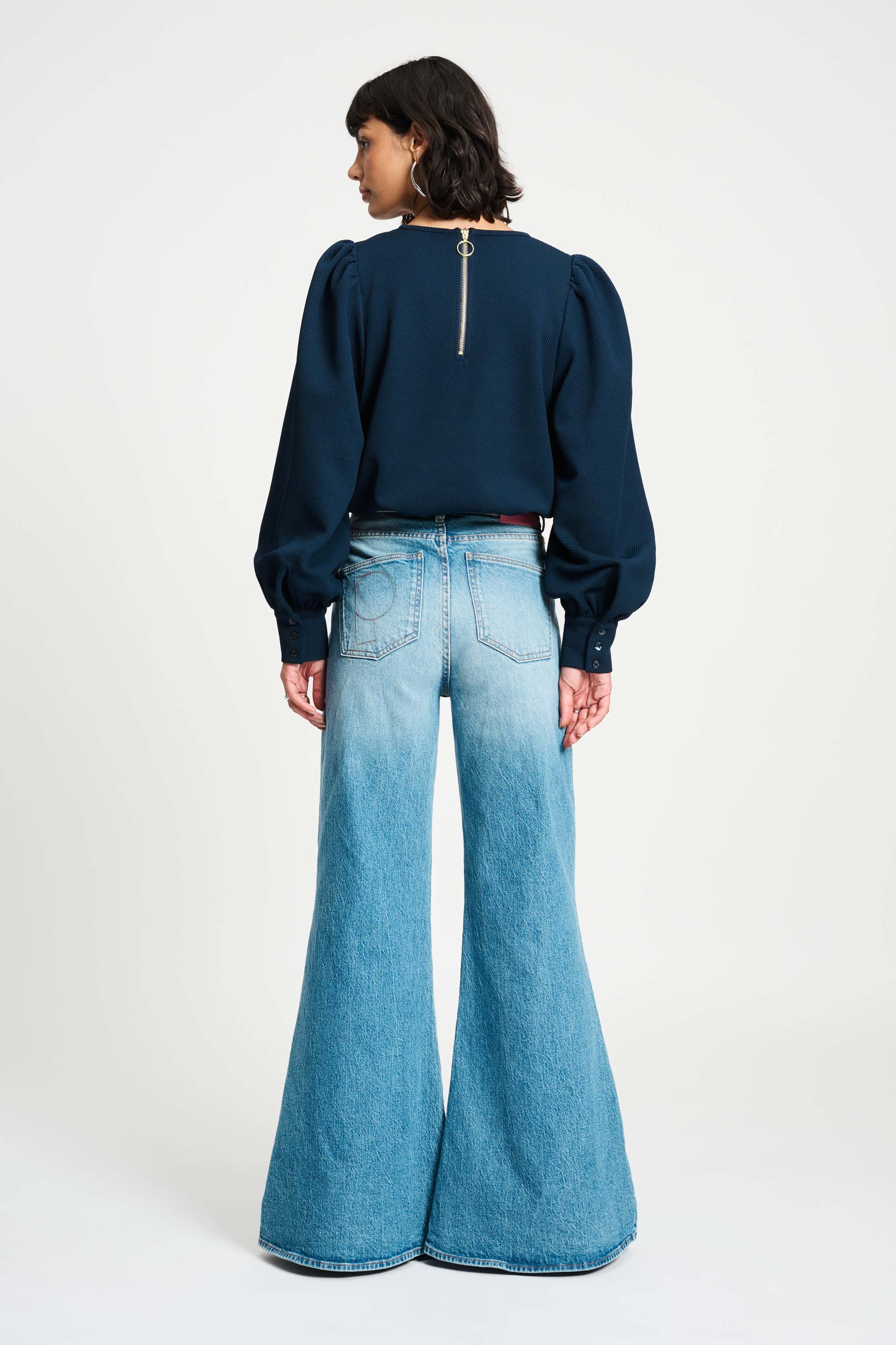 POM Amsterdam Jeans JEANS - Flare Mid Blue