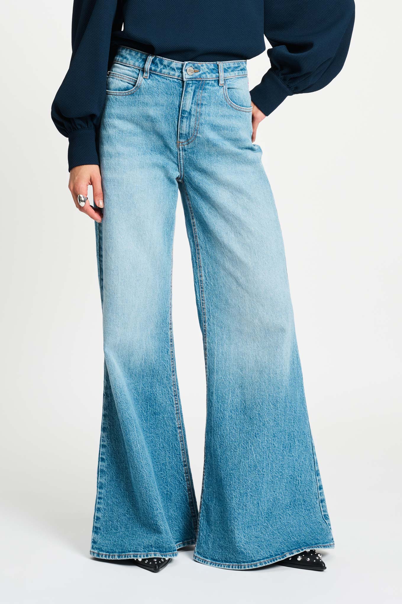 POM Amsterdam Jeans JEANS - Flare Mid Blue