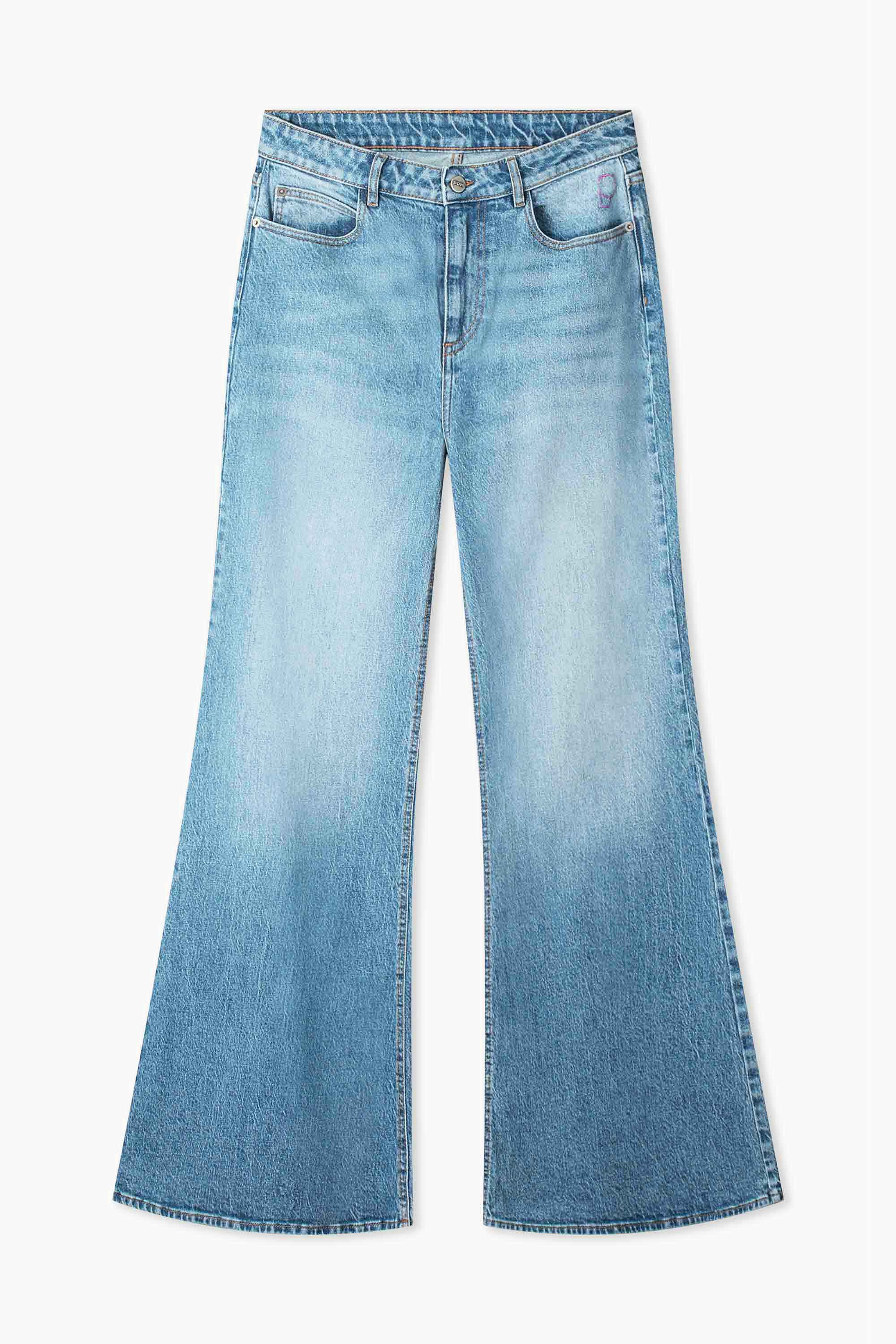 POM Amsterdam Jeans JEANS - Flare Mid Blue