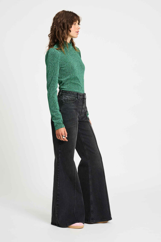 POM Amsterdam Jeans JEANS - Flare Washed Black