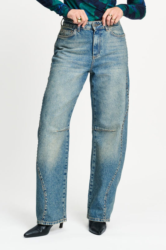 POM Amsterdam Jeans JEANS - Jacky Studs Dark Blue
