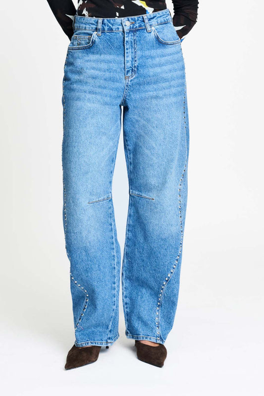 POM Amsterdam Jeans JEANS - Jacky Studs Mid Blue