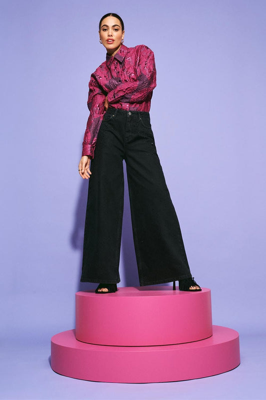 POM Amsterdam Jeans JEANS - Jodi Rhinestones Black