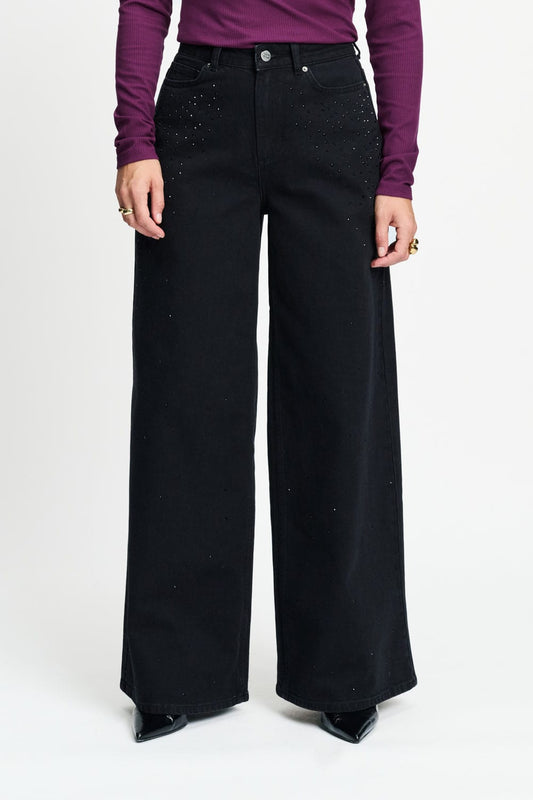 POM Amsterdam Jeans JEANS - Jodi Rhinestones Black