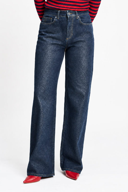 POM Amsterdam Jeans JEANS - Julia Shimmer Dark Blue