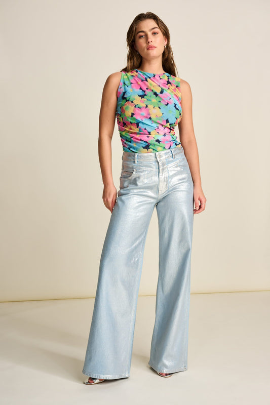 POM Amsterdam Jeans JEANS - Wide Leg Denim Metallic