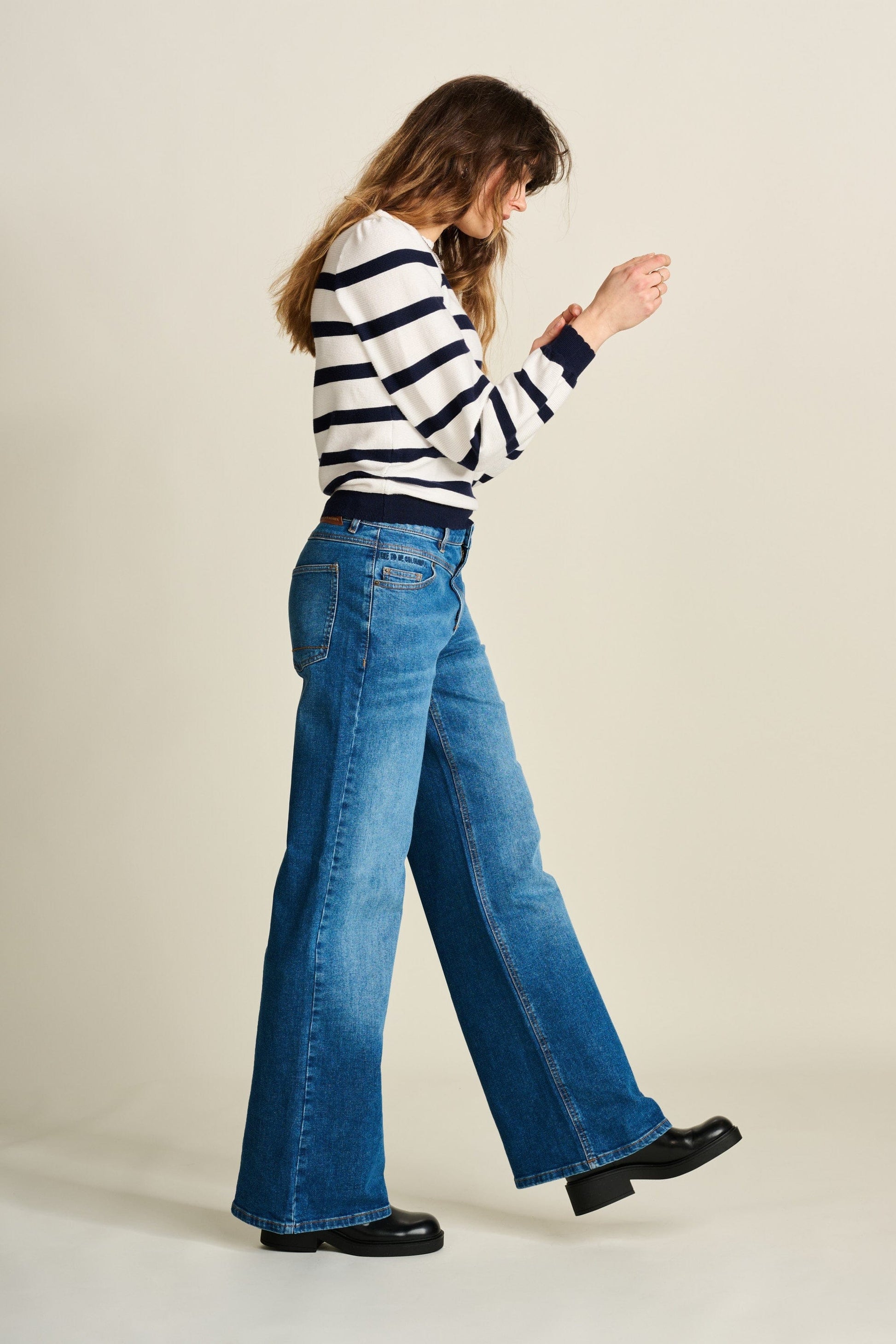 POM Amsterdam Jeans JEANS - Wide leg vintage blue
