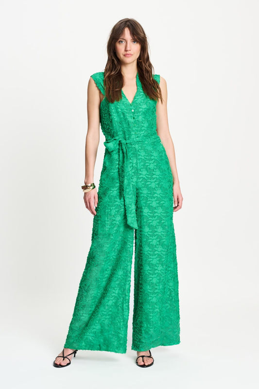 POM Amsterdam Jumpsuits Green / 34 JUMPSUIT - Palm Green Jacquard