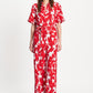 POM Amsterdam Jumpsuits JUMPSUIT - Bubble Bloom Red Linen