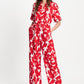 POM Amsterdam Jumpsuits JUMPSUIT - Bubble Bloom Red Linen