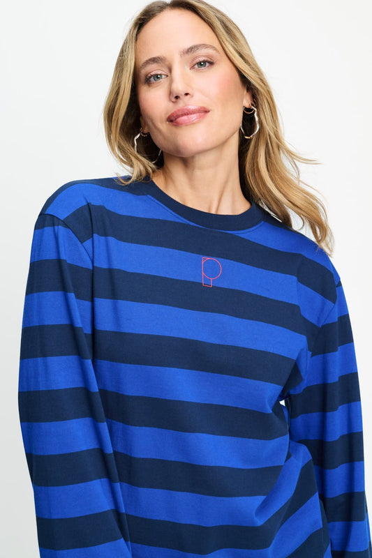 POM Amsterdam Longsleeves LONGSLEEVE - Joy Striped Blue