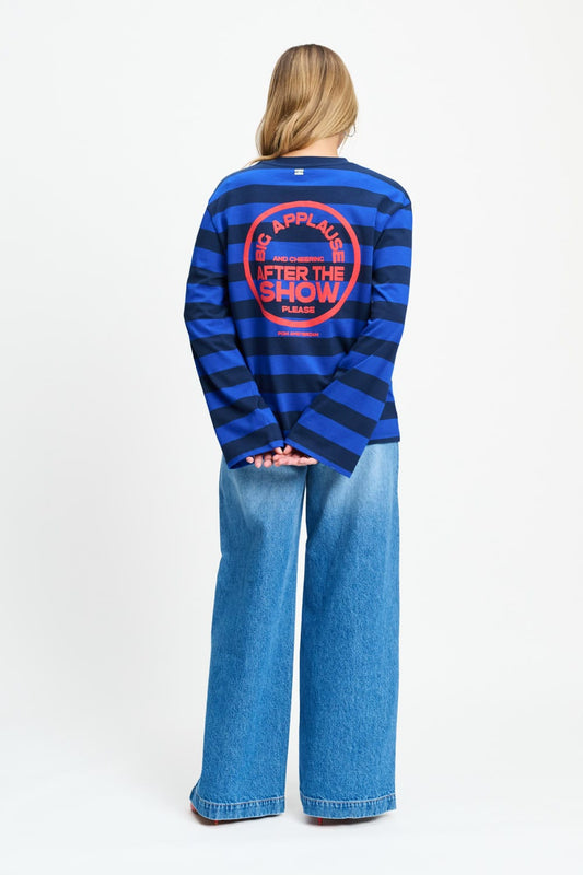 POM Amsterdam Longsleeves LONGSLEEVE - Joy Striped Blue