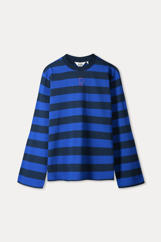 POM Amsterdam Longsleeves LONGSLEEVE - Joy Striped Blue