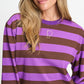POM Amsterdam Longsleeves LONGSLEEVE - Joy Striped Brown Purple