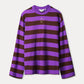 POM Amsterdam Longsleeves LONGSLEEVE - Joy Striped Brown Purple