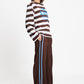 POM Amsterdam Longsleeves LONGSLEEVE - Joy Striped Brown White