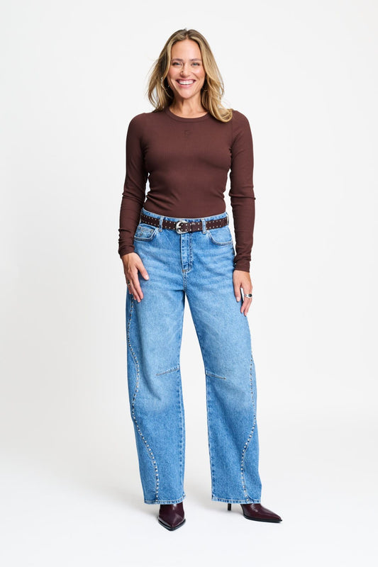 POM Amsterdam Longsleeves LONGSLEEVE - Rose Chocolate Brown