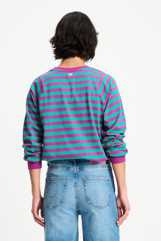 POM Amsterdam Longsleeves LONGSLEEVE - Striped Purple Green
