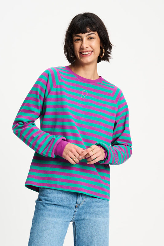 POM Amsterdam Longsleeves LONGSLEEVE - Striped Purple Green