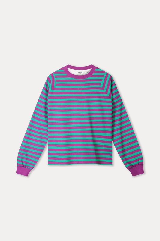 POM Amsterdam Longsleeves LONGSLEEVE - Striped Purple Green