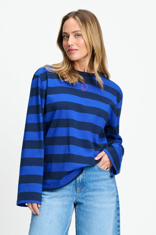 POM Amsterdam Longsleeves Multi colour / 34 LONGSLEEVE - Joy Striped Blue