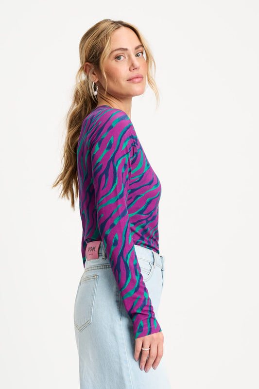 POM Amsterdam Longsleeves TOP - Animal Purple