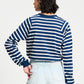 POM Amsterdam Longsleeves TOP - Lisa Striped Blue White