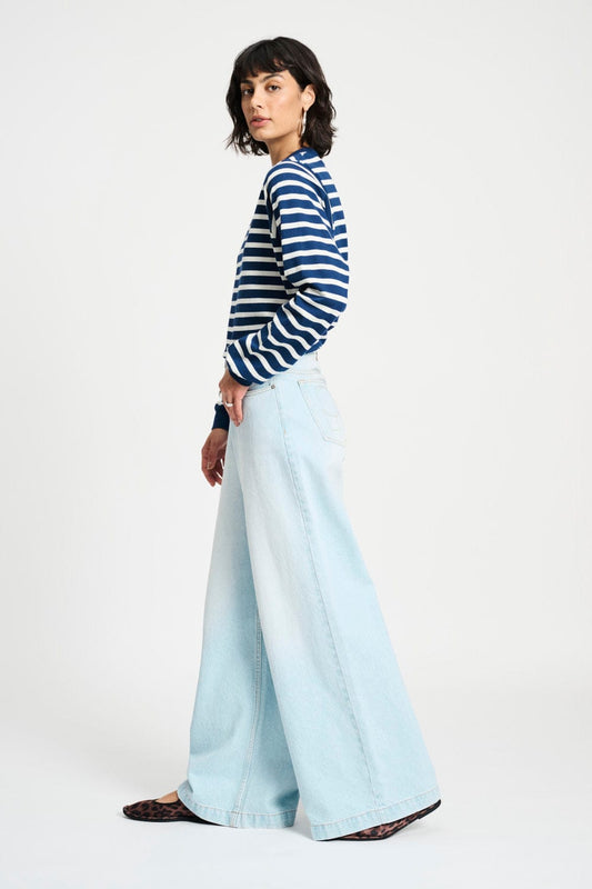 POM Amsterdam Longsleeves TOP - Lisa Striped Blue White