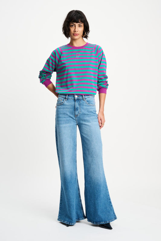 POM Amsterdam Longsleeves TOP - Striped Purple Green