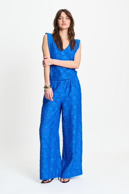 POM Amsterdam Pants Blue / 34 BROEK - Ocean Blue Jacquard