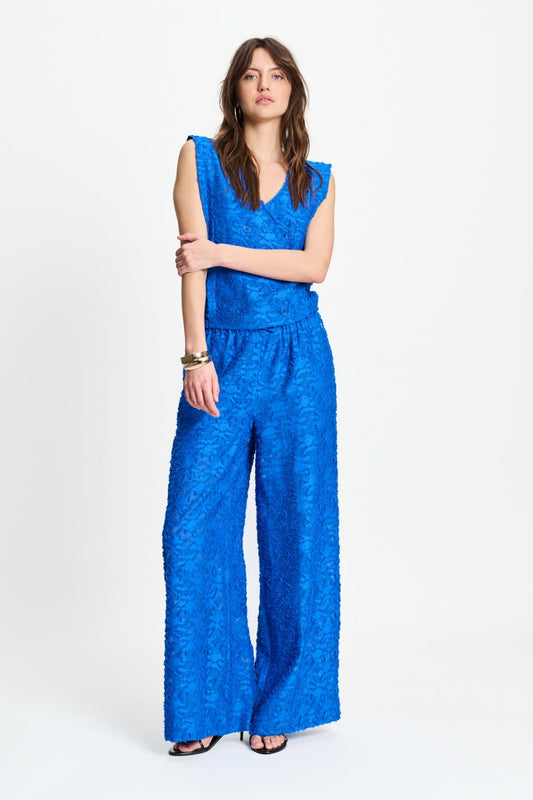 POM Amsterdam Pants Blue / 34 BROEK - Ocean Blue Jacquard