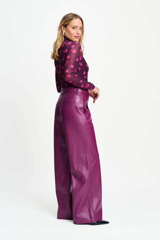 POM Amsterdam Pants BROEK - Abby Dark Plum
