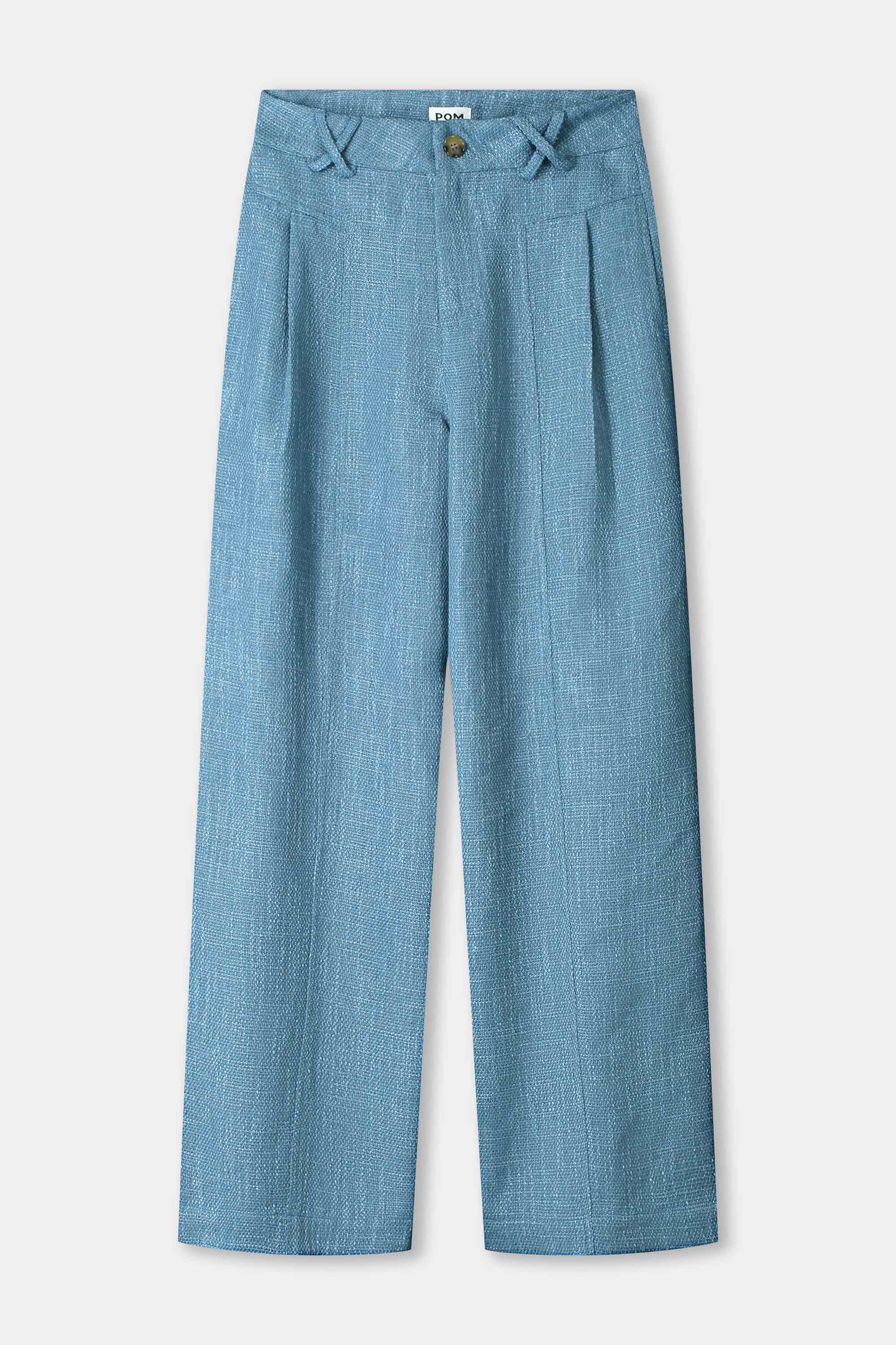 POM Amsterdam Pants BROEK - Bouclé Dawn Blue