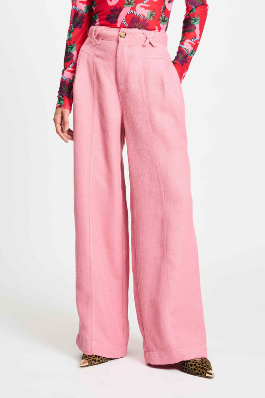 POM Amsterdam Pants BROEK - Bouclé Sweet Pink