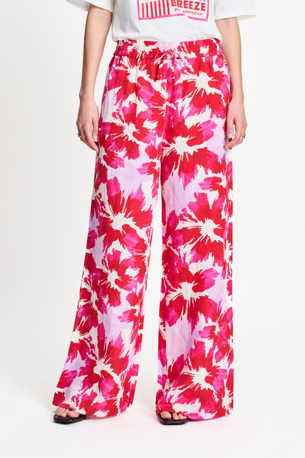 POM Amsterdam Pants BROEK - Bubble Bloom Lavender Linen