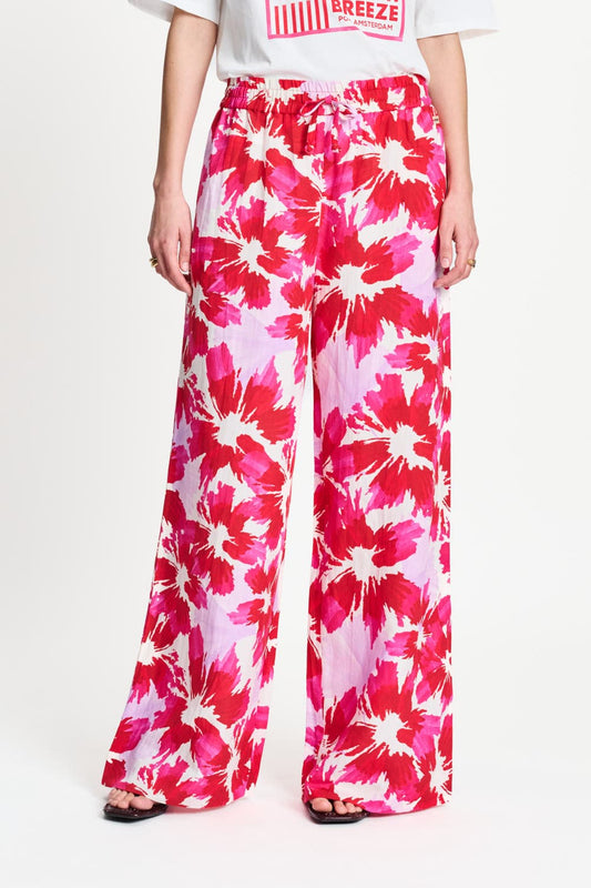 POM Amsterdam Pants BROEK - Bubble Bloom Lavender Linen