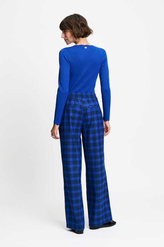 POM Amsterdam Pants BROEK - Charlie Check Blue
