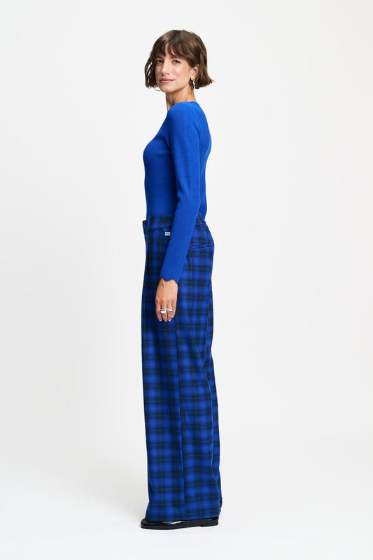 POM Amsterdam Pants BROEK - Charlie Check Blue