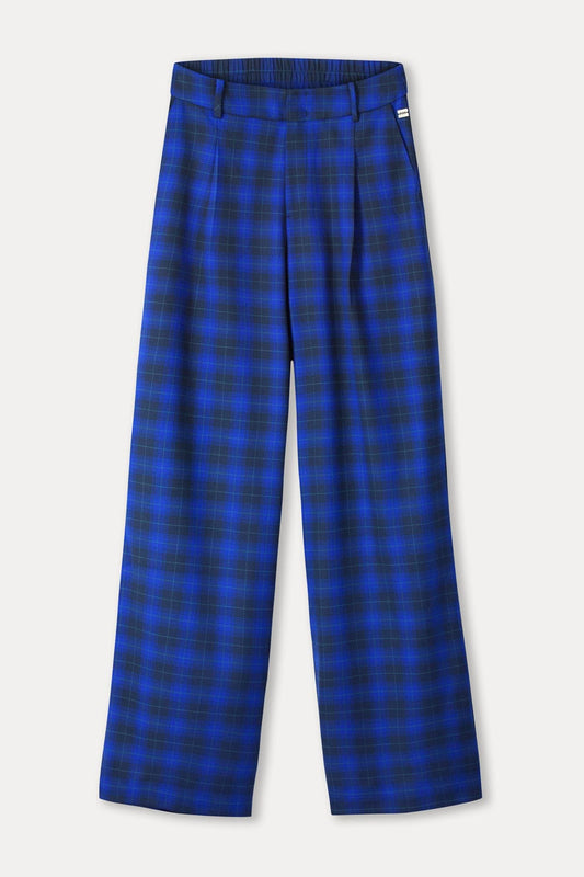 POM Amsterdam Pants BROEK - Charlie Check Blue